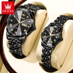 Olevs - montre - bracelet a quartz etanche pour hommes et femmes, marque de luxe, miroir losange, montre ...