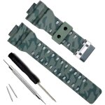 Olibopo natural resin replacement watch band strap for casio mens g - shock gd120 / ga - 100 / ga - 110 ...