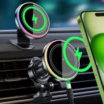 Ongi - 15w support telephone voiture pour magsafe, support telephone voiture induction pour iphone 16 ...