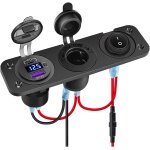Ongi - panneau de commutateur de chargeur de voiture, port usb 12v - 24 qc3. 0 + port pd + voltmtre ...
