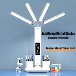 Ore - lampe de bureau multifonctionnelle 3 en 1, lampe de bureau led pliante a quatre têtes avec ventilateur, ... Ore - lampe de bureau multifonctionnelle 3 en 1, lampe de bureau led pliante a quatre têtes avec ventilateur, ...