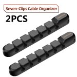 Organisateur de cble usb en silicone, enrouleur de bureau, clips de gestion bien rangs, support de ...