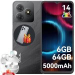 Oscal flat 2c smartphone 4g android 14, 6go + 64go / tf 2to 6. 56  5000mah dual sim noir avec blackview ...