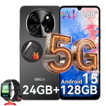 Oscal tiger 8 t�l�phone portable d�bloqu� 5g 6, 88 pouces 24go + 128go / sd 2to 5000mah android 15 nfc ...