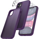 Pack 4 - en - 1 coque pour iphone 11 (6, 1'') violet fonc - 2 verres tremps 9h + protection objectif ...