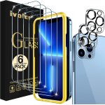 Pack de 4 verre tremp� compatible avec iphone 13 pro max 6. 7 pouces, avec 2 pi�ces cam�ra arri�re protecteur ...