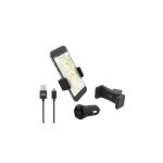 Pack chargeur allume - cigare 2 usb + câble micro usb + support grille compact Pack chargeur allume - cigare 2 usb + câble micro usb + support grille compact