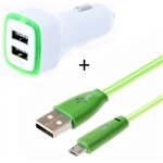 Pack chargeur voiture pour nokia 4. 2 smartphone micro - usb (cable smiley + double adaptateur led allume ...