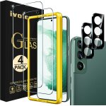 Pack of 2 tempered glass compatible with samsung galaxy s22 5g (not for s22 plus), with [2 pieces] rear ...
