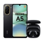 Pack smartphone xiaomi redmi a5 6, 88 double nano sim 128 go midnight black + ecouteurs redmi buds 6 ...