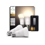 Pack x 2 philips a60 - ampoules connect�es e27 blanc chaud - 1100