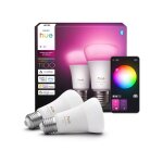 Pack x 2 philips a60 - ampoules connect�es e27 blanc froid a chaud et couleurs - 1100