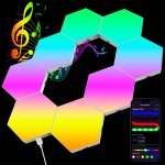 Panneau led rvb hexagonal - grande applique murale de jeu lumires intelligentes - synchronisation de ...