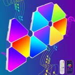 Panneaux lumineux led triangulaires, lot de 10 lampes led triangulaires compatibles avec google et alexa, ... Panneaux lumineux led triangulaires, lot de 10 lampes led triangulaires compatibles avec google et alexa, ...