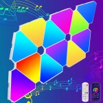 Panneaux lumineux led triangulaires, lot de 12 lampes led triangulaires compatibles avec google et alexa, ... Panneaux lumineux led triangulaires, lot de 12 lampes led triangulaires compatibles avec google et alexa, ...
