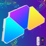 Panneaux lumineux led triangulaires, lot de 3 lampes led triangulaires compatibles avec google et alexa, ... Panneaux lumineux led triangulaires, lot de 3 lampes led triangulaires compatibles avec google et alexa, ...