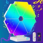 Panneaux lumineux led triangulaires, lot de 6 lampes led triangulaires compatibles avec google et alexa, ... Panneaux lumineux led triangulaires, lot de 6 lampes led triangulaires compatibles avec google et alexa, ...