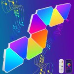 Panneaux lumineux led triangulaires, lot de 8 lampes led triangulaires compatibles avec google et alexa, ... Panneaux lumineux led triangulaires, lot de 8 lampes led triangulaires compatibles avec google et alexa, ...