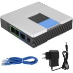 Passerelle voip, adaptateur tlphonique internet a 2 ports voix sur ip, avec un cble rseau, pour pap2t, ...
