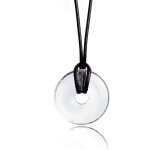 Pendentif en pierre pr�cieuse authentique collier en cristal avec pendentif donut et ruban en corde de ...
