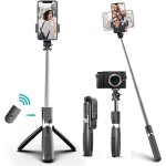 Perche selfie bluetooth, tr�pied mini selfie stick extensible avec t�l�commande, perche selfie tr�pied ...