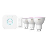 Philips hue white and color ambiance kit de d�marrage : 3 spots connect�s gu10 + variateur