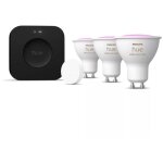 Philips hue white and color ambiance kit de d�marrage : trois ampoules gu10 + smart button + hue bridge ...