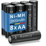 Piles aa, rechargeables, pile rechargeable aa, batterie rechargeable, 2800 mah ni - mh batterie solaire ...