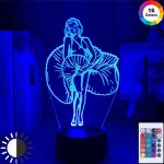 Plafonnier led 3d avec base bluetooth, luminaire dcoratif d'intrieur, idal pour une table de chevet, ...