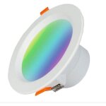 Plafonnier led encastré intelligent wifi 7 w rgbw, contrôle par application, compatible avec alexa et ... Plafonnier led encastré intelligent wifi 7 w rgbw, contrôle par application, compatible avec alexa et ...