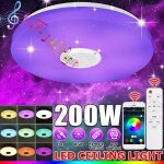 Plafonnier led intelligent avec t�l�commande, 200w, rgb, bluetooth, musique, eclairage d'int�rieur, luminaire ...