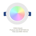 Plafonnier led intelligent tuya zigbee 3. 0, 10 / 12w, rgbcw, 3. 5 / 4 pouces, spot lumineux rond pour ...