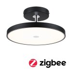 Plafonnier led smart home zigbee 3. 0 hildor 2700k 2000lm 230v 25w gradable noir mat#chrome