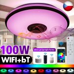 Plafonnier led avec tlcommande, design moderne, wi fi, bluetooth, 100w, musique, eclairage d'intrieur, ...