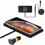 Polmxs wireless car charger, 15w diy fast wireless charger with qc 3. 0 car charger compatible with airpods, ...