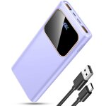 Portable charger power bank fast charging, 10, 000 mah 22. 5w battery pack with usb - c in&out led display, ...