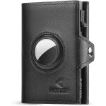 Porte - cartes airtag en cuir vritable, portefeuille airtag avec poche a monnaie, portefeuille minimaliste ...