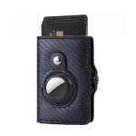 Porte - carte rfid en fiber de carbone pour hommes et femmes, portefeuille airtag, sac d'argent en cuir, ...