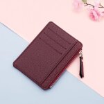 Portefeuille en cuir mince avec poche a monnaie pour hommes et femmes, petit porte - carte d'identit ...