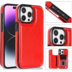 Portefeuille etui pour iphone 15 pro cuir pu fentes pour cartes bicelle fermoir magn�tique double avec ...
