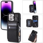 Portefeuille etui pour iphone 15 pro cuir pu etui flip folio bquille 3 grande carte blocage rfid - noir ...