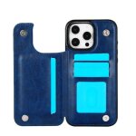 Portefeuille etui pour iphone 16 pro max avec titulaire de la carte cuir pu fentes pour cartes bquet ...
