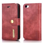 Portefeuille etui pour iphone 5 protecteur fentes pour cartes magntique cuir pu flip kickband - rouge ...