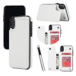 Portefeuille etui pour iphone x / xs bicelle cuir pu fermoir magn�tique double avec titulaire de la carte ...