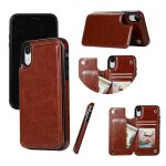 Portefeuille etui pour iphone xr fermoir magn�tique double bicelle cuir pu avec titulaire de la carte ...