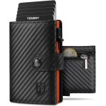 Portefeuille homme en fibre de carbone porte carte bancaire homme avec blocage rfid portefeuilles avec ...