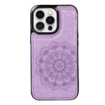 Portefeuille avec porte - cartes etui pour iphone 13 pro boutons doubles cuir pu mandala en relief flip ...