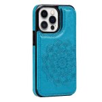 Portefeuille avec porte - cartes etui pour iphone 14 pro flip antichoc boutons doubles motif fleur cuir ...