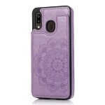 Portefeuille avec porte - cartes etui pour samsung galaxy a20 / a30 cuir pu motif fleur boutons doubles ...