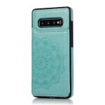 Portefeuille avec porte - cartes etui pour samsung galaxy s10 flip antichoc motif fleur mandala en relief ...